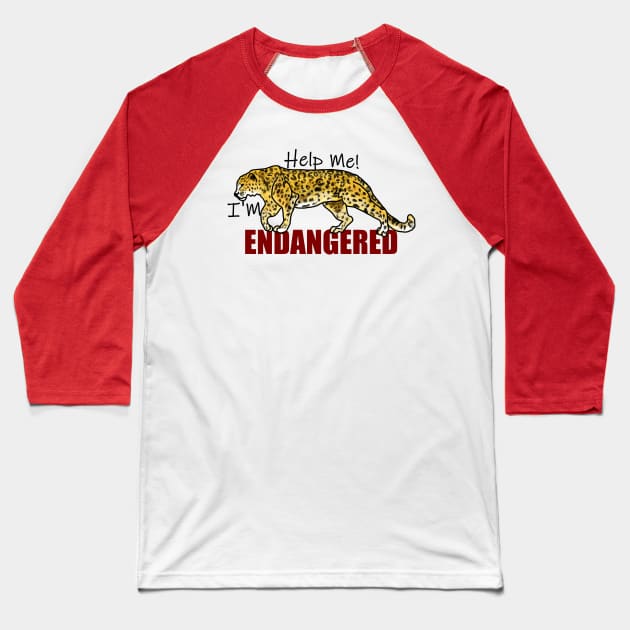 Help the endangered Amur Leopard Baseball T-Shirt by Incendiarius